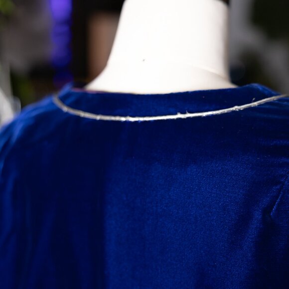 Vintage Handmade Royal Blue Velvet Bolero Jacket (Small) - Picture 8 of 16